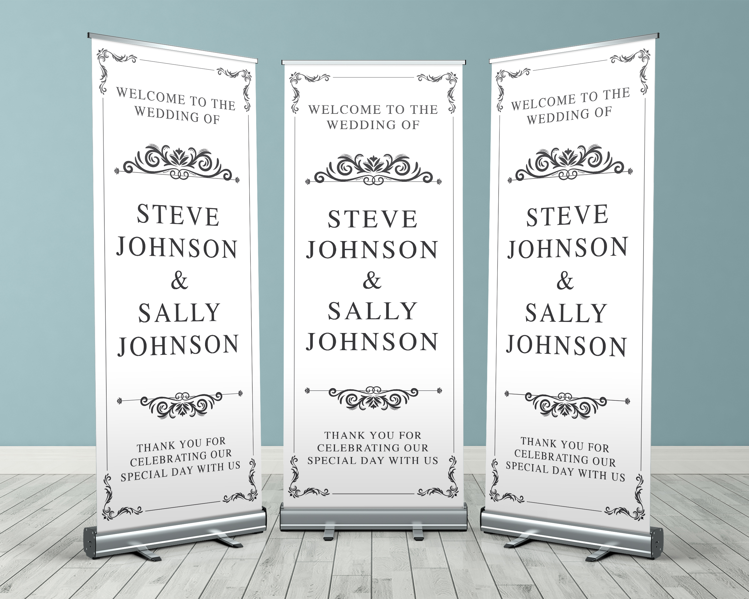 Custom Personalised Wedding hotsell Welcome Roller Banner Wedding Sign